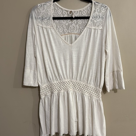 Free People Moonlight Romantic Tunic in Cream/Ivory Women's Size Small - Picture 4 of 9